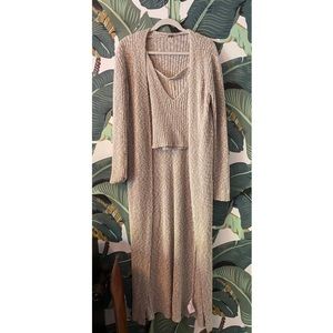 Free people knit crop top and duster cardigan